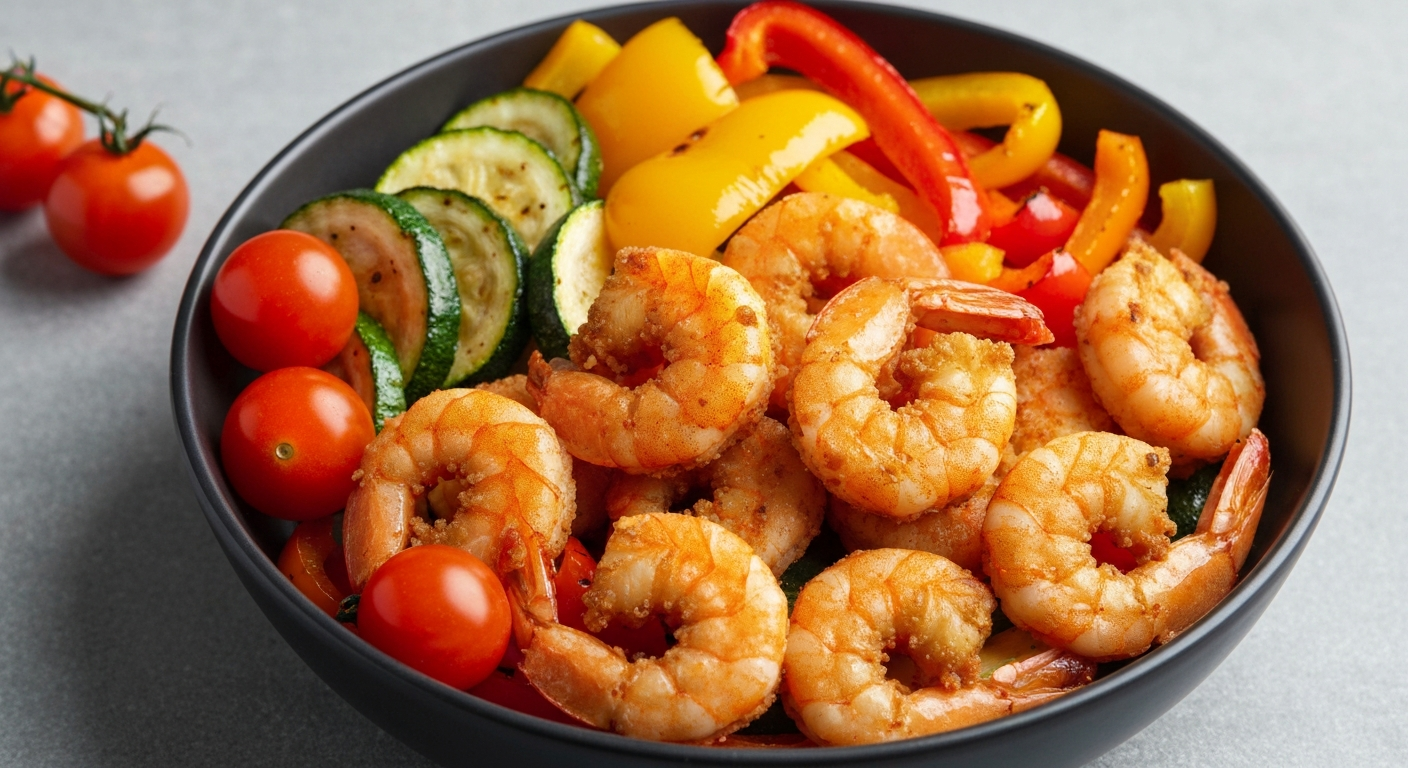 Air Fryer Shrimp and Vegetables